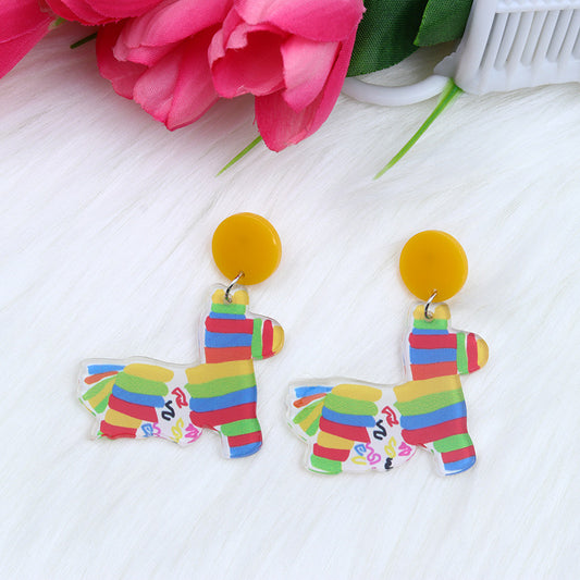 Aretes piñata mexicana