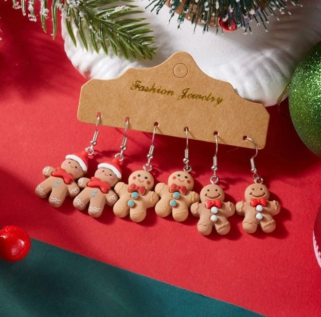 Set aretes de galletas navideñas