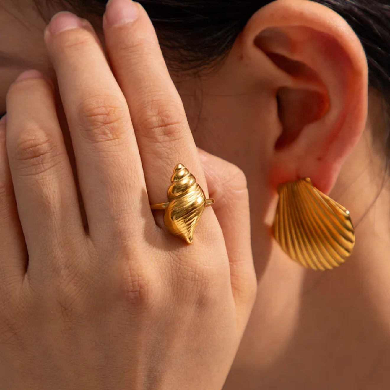 Anillo ajustable caracol - acero inoxidable