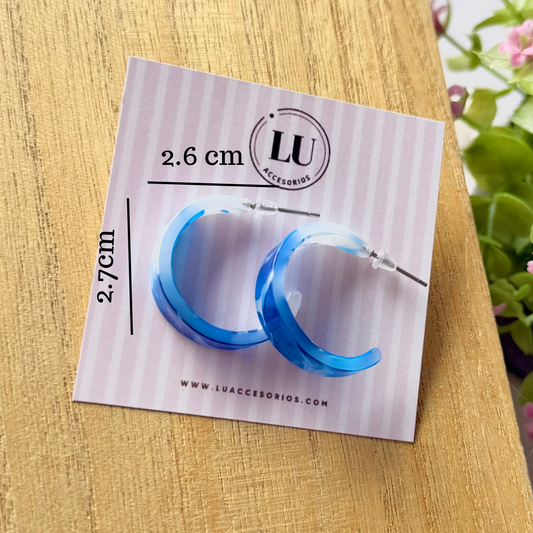 Aretes de acrílico azules