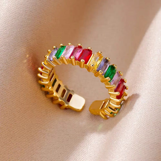 Anillo ajustable colores - acero inoxidable
