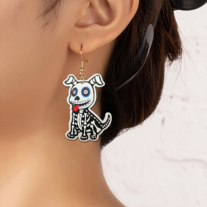 Aretes de esqueleto- perrito