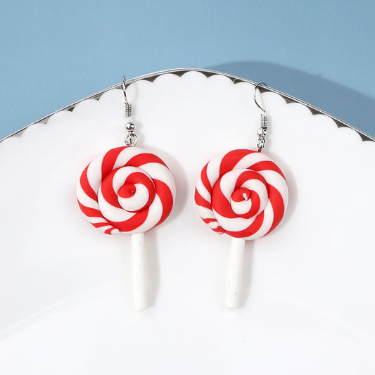 Aretes de paletas navideñas