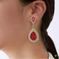 Aretes de gota largos color rojo