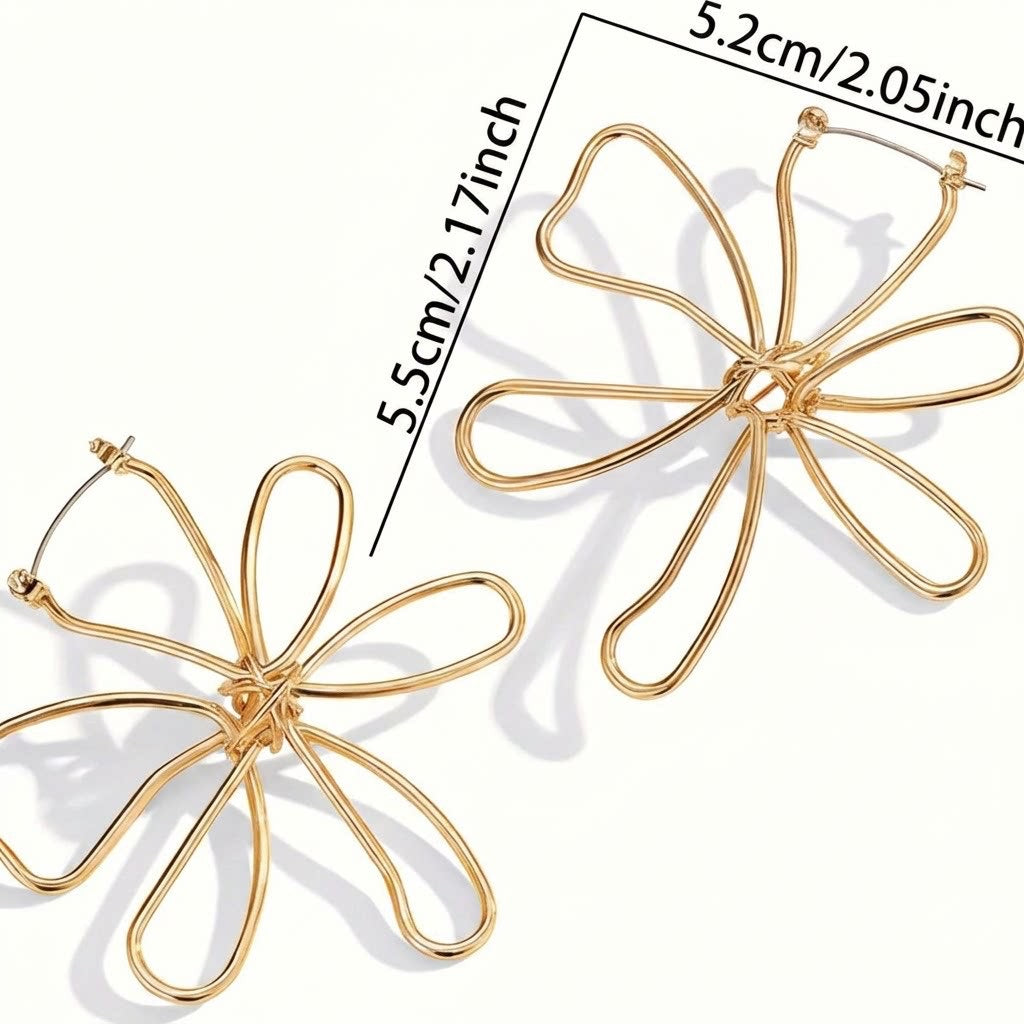 Aretes de flores doradas