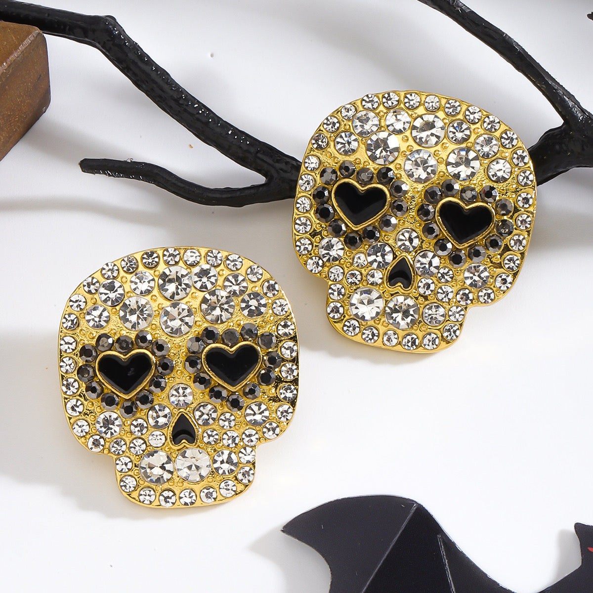 Aretes calaveras pedrería