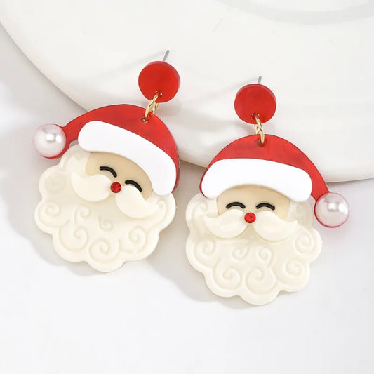 Aretes Santa Claus - rojos