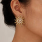 Aretes soles dorados con blanco- acero inoxidable