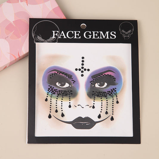Pedrería adhesiva facial para Halloween - mod2