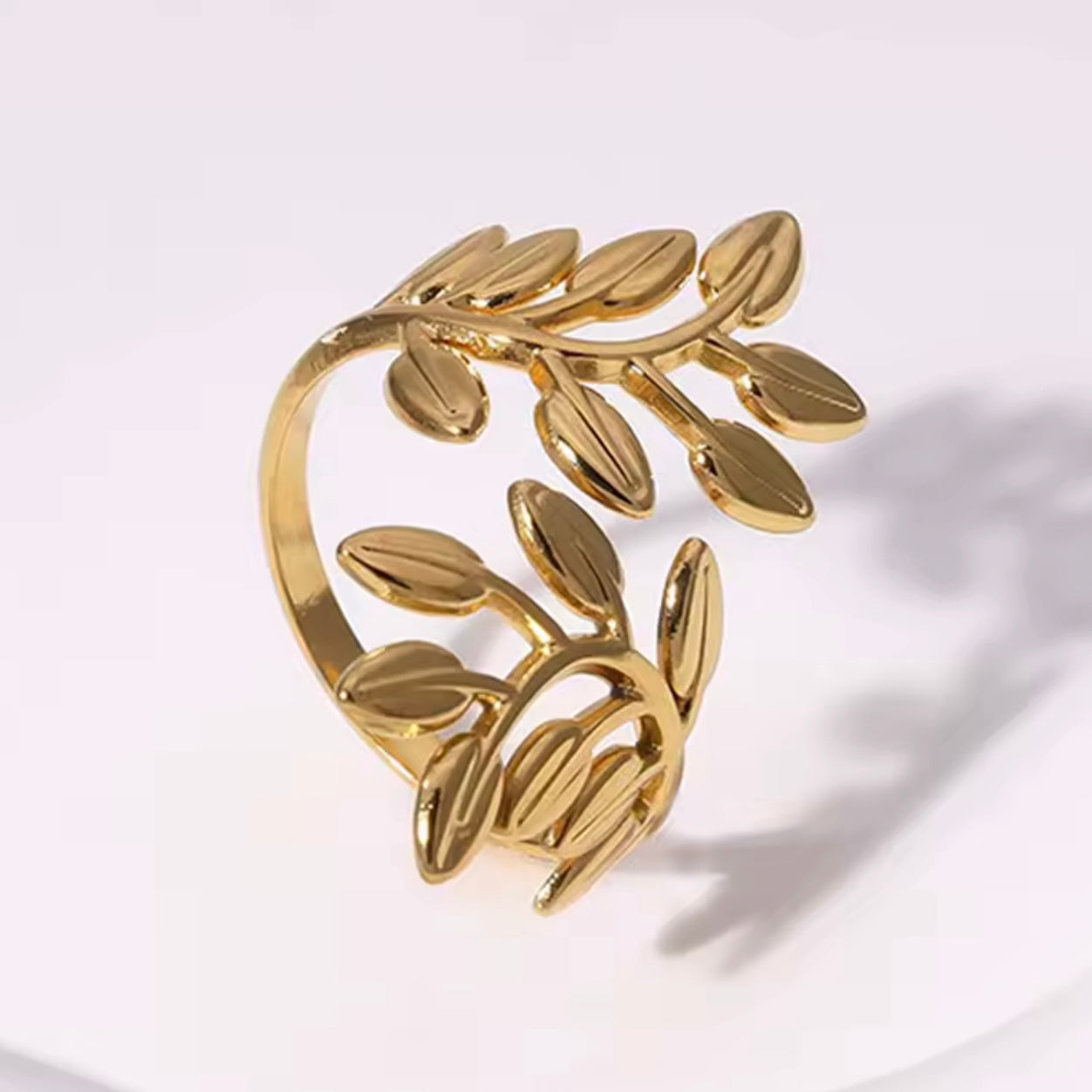 Anillo ajustable hojitas/ Acero inoxidable