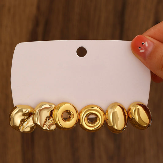 Set de 3 pares de aretes dorados