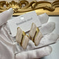 Aretes blanco y dorado - acero inoxidable
