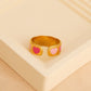 Anillo ajustable corazones rosas- acero inoxidable