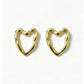 Aretes corazones huecos - acero inoxidable