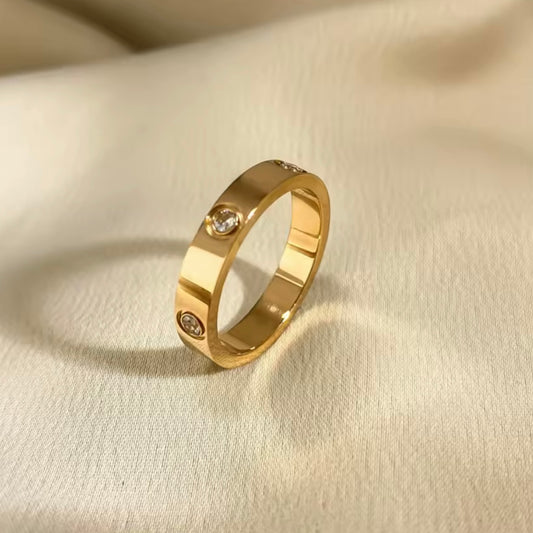 Anillo de acero dorado- talla 7
