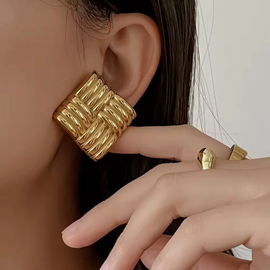 Aretes cuadrados - acero inoxidable