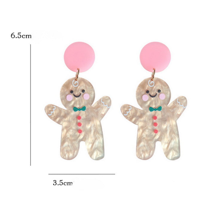 Aretes estilo galleta de jengibre