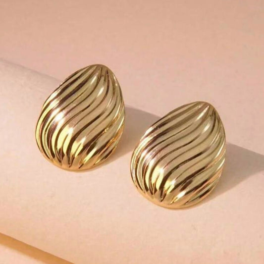 Aretes almendras - acero inoxidable