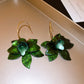 Aretes de flores verdes