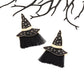 Aretes de sombrero de bruja con hilos