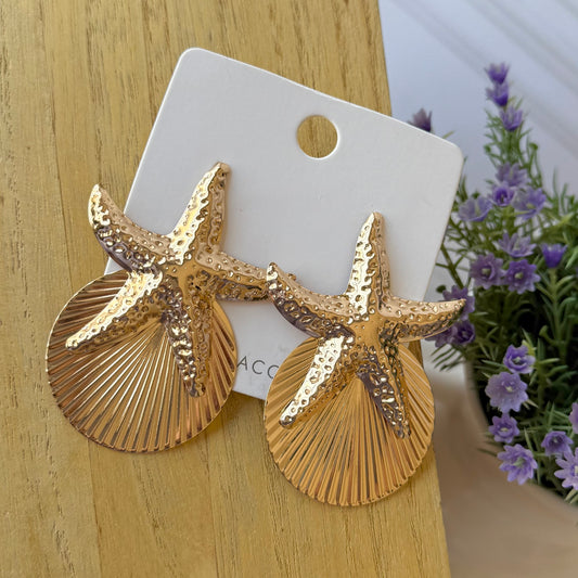 Aretes estrella de mar - dorados