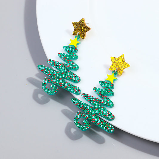 Aretes de arbolito navideño mod 6