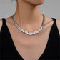 Collar trenza plateado - acero inoxidable