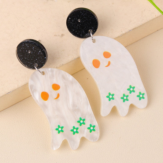 Aretes fantasmas flores verdes