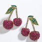 Aretes de cerezas lilas