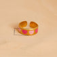 Anillo ajustable corazones rosas- acero inoxidable