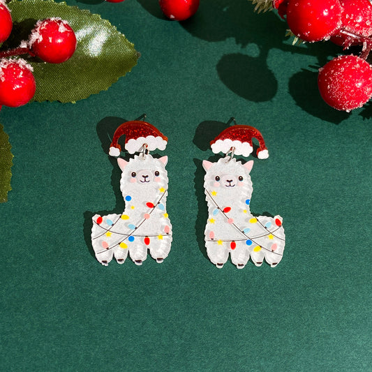 Aretes llamas navideñas