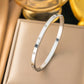 Brazalete plateado con piedritas - Acero inoxidable
