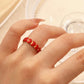 Anillo ajustable corazones rojos - acero inoxidable