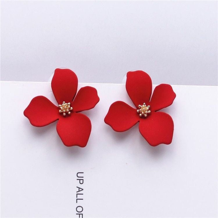 Aretes de florecitas rojas
