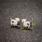 Aretes de perritos plateados - acero inoxidable