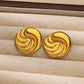 Aretes circulares dorados - Acero inoxidable