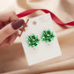 Aretes de moño verde