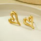 Aretes corazones dorados- acero inoxidable