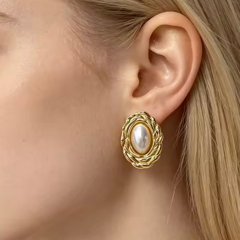 Aretes ovalados  - acero inoxidable