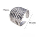 Anillo ajustable líneas plateadas- acero inoxidable