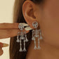 Aretes de calaveras con pedrería