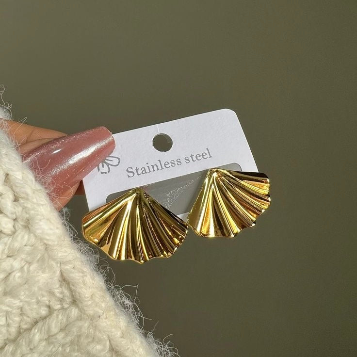 Aretes de abanico - acero inoxidable
