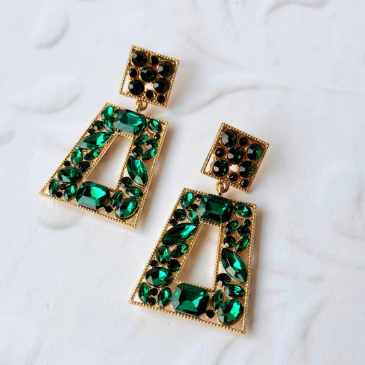 Aretes pedrería  verdes