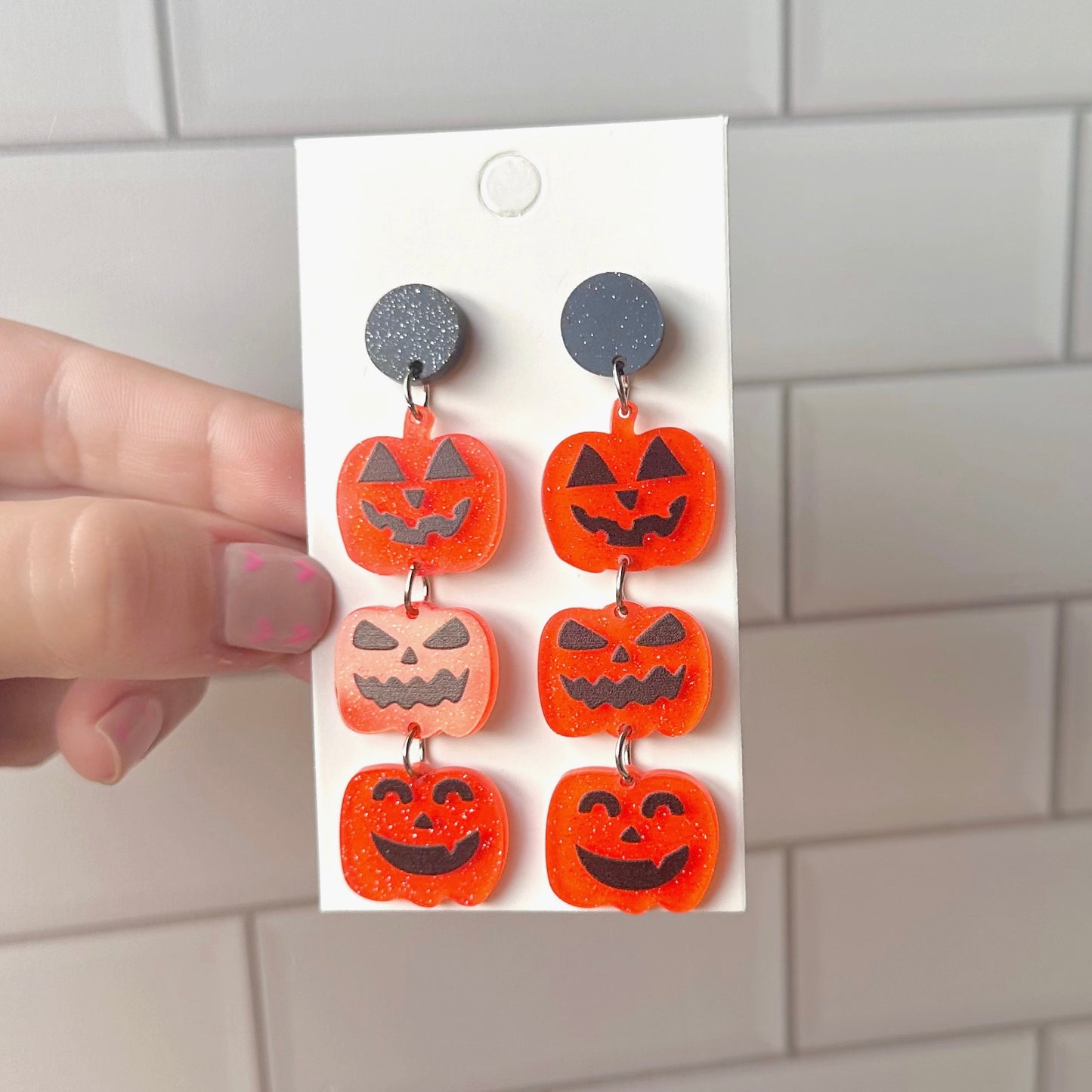 Aretes largos de calabazas