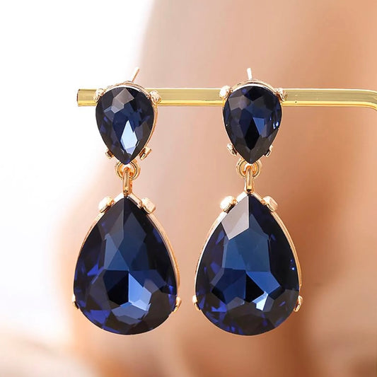 Aretes de gota - azul rey