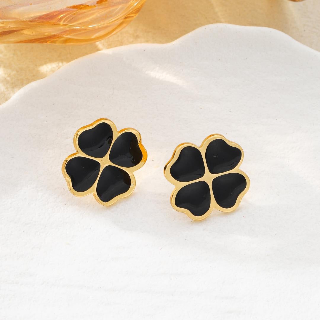 Aretes trébol - acero inoxidable