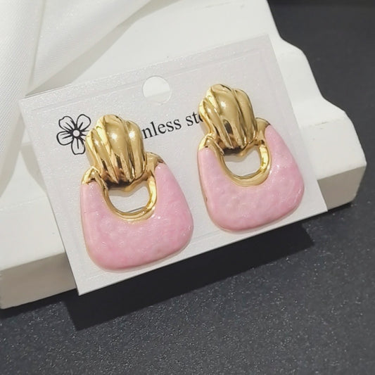 Aretes acero inoxidable - rosas