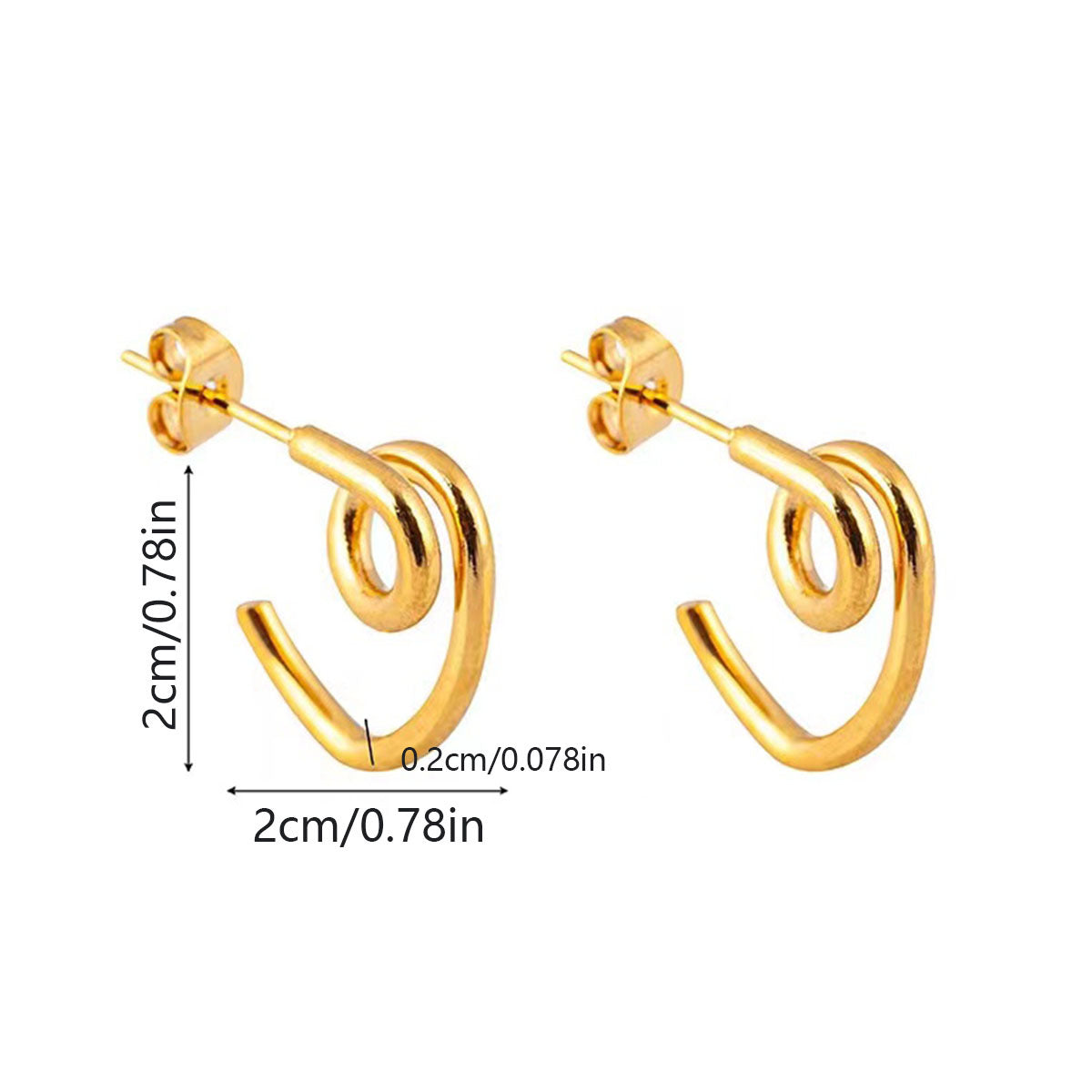 Aretes nudo - acero inoxidable