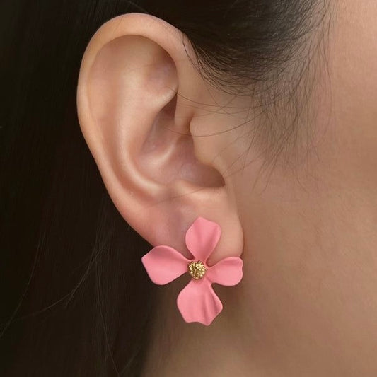 Aretes de florecitas rosa bajito