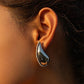 Aretes de gota con pedrería - plateados
